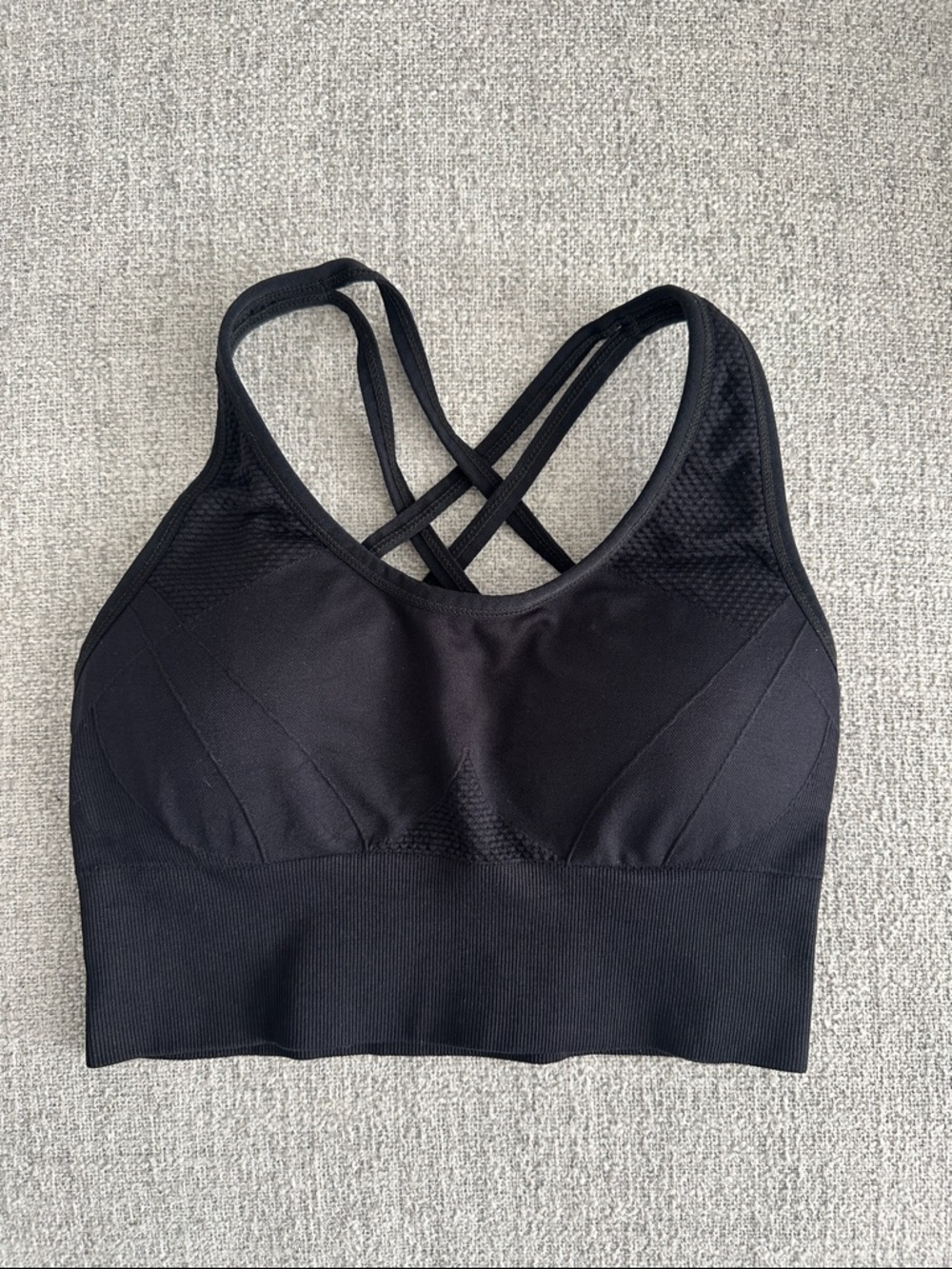 Zella Black Crisscross Seamless Sports Bra